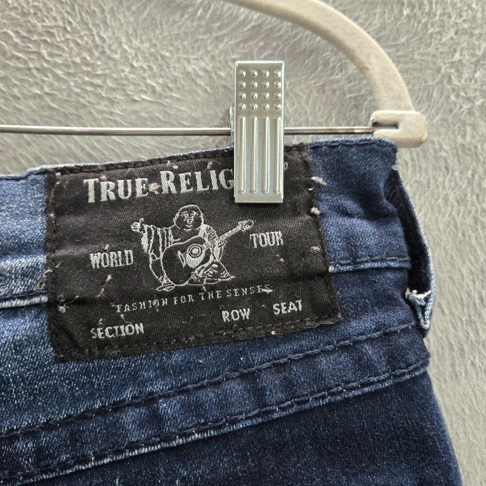 True Religion Men Jeans‎ 32 Blue Denim Rocco Relaxed Skinny Dark Wash READ